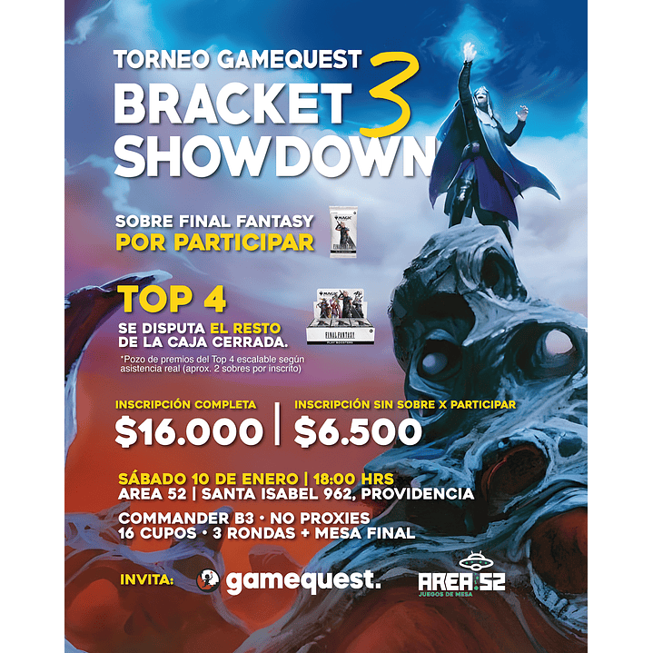 Torneo Game Quest Bracket 3 Showdown 10/01/26 1