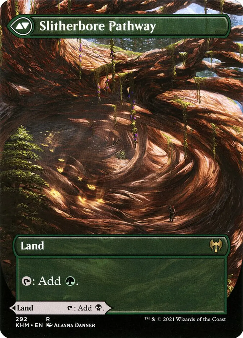 Darkbore Pathway // Slitherbore Pathway (Borderless foil) | Inglés | NM | KHM 2