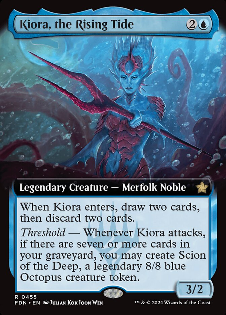 Kiora, the Rising Tide (Extended Art) | Inglés | NM | FDN 1