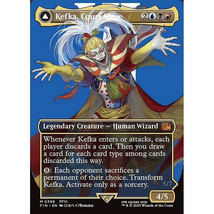Kefka, Court Mage // Kefka, Ruler of Ruin (Borderless foil) | Inglés | NM | FIN 1