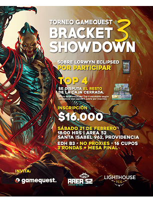 Entrada Torneo: Game Quest Bracket 3 Showdown 21/02/26 (2da Edición)