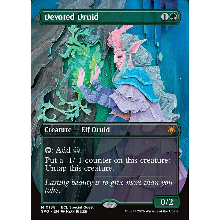 Devoted Druid (Borderless foil) | Inglés | NM | SPG 1