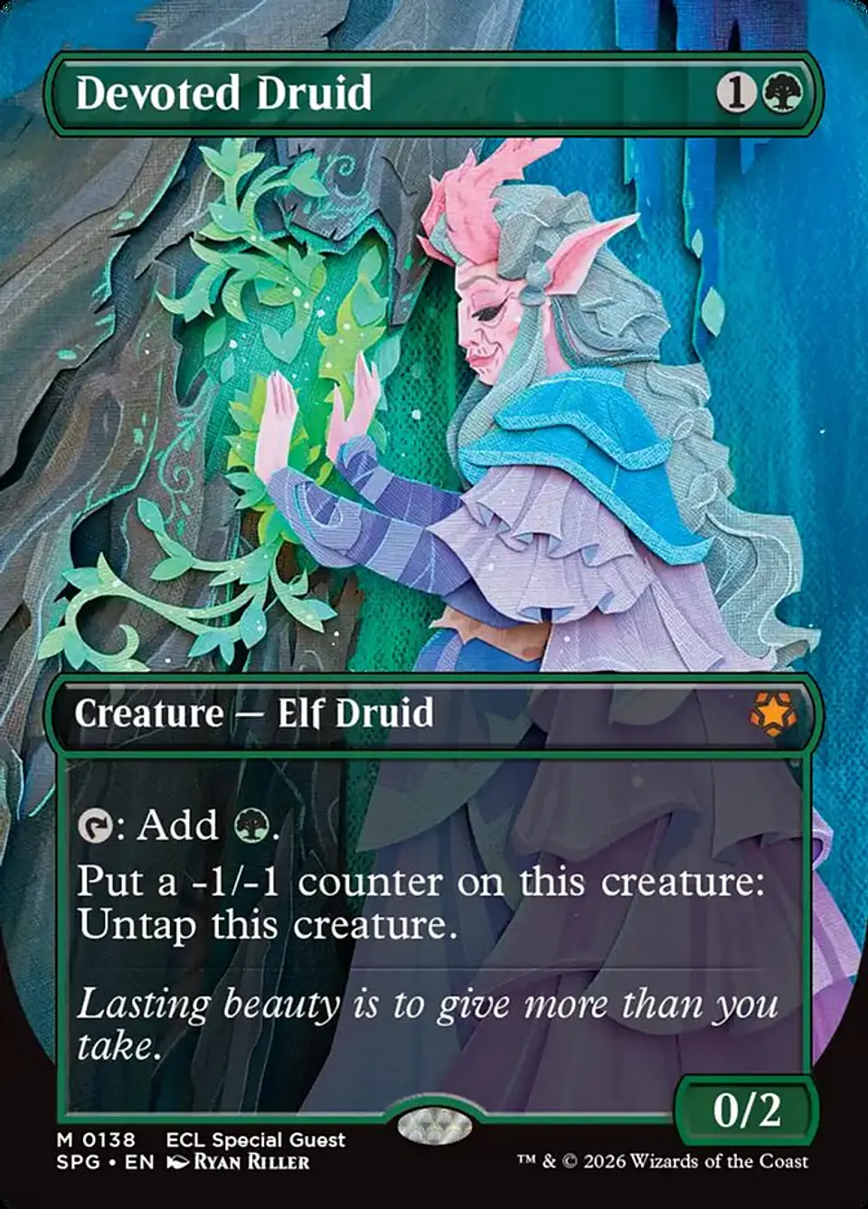 Devoted Druid (Borderless foil) | Inglés | NM | SPG 1
