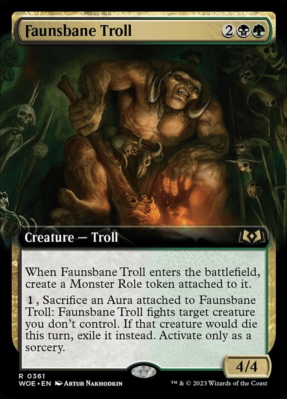 Faunsbane Troll (Extended Art) | Inglés | NM | WOE 1