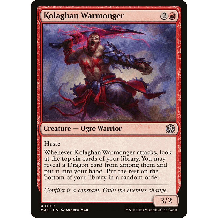 Kolaghan Warmonger (foil) | Inglés | NM | MAT 1