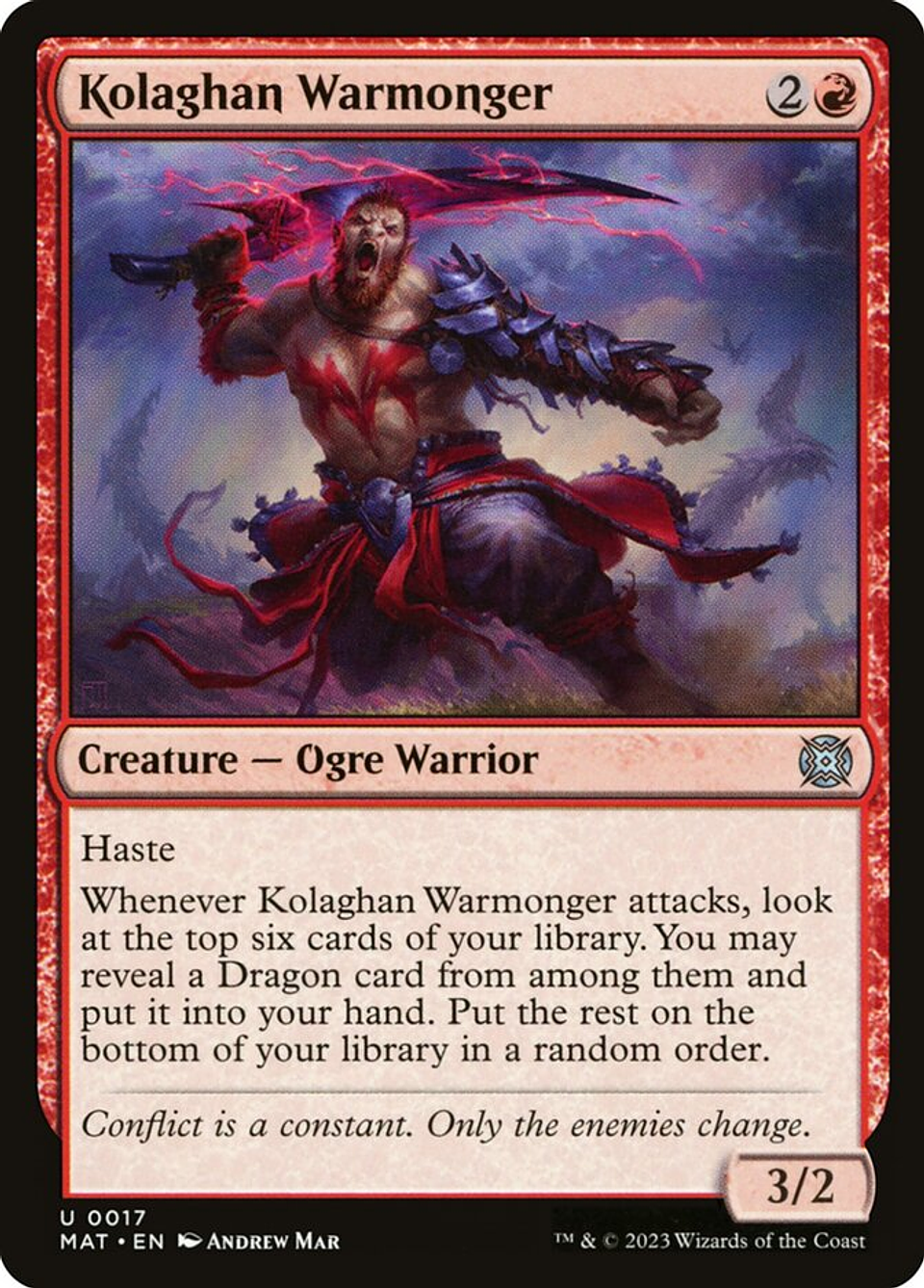 Kolaghan Warmonger (foil) | Inglés | NM | MAT 1