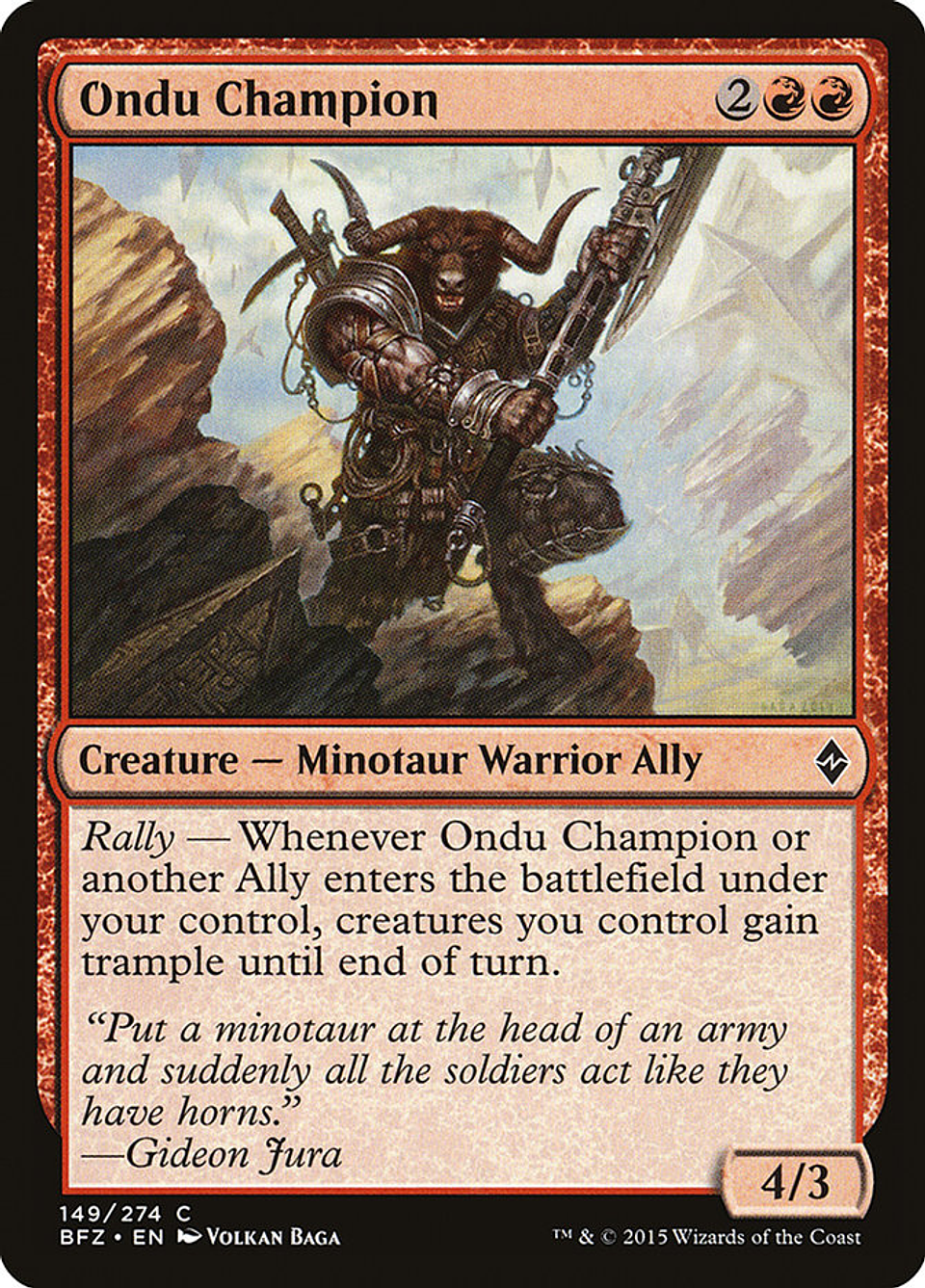 Ondu Champion | Inglés | NM | BFZ 1