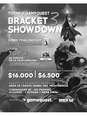 (Finalizado) Torneo Game Quest Bracket 3 Showdown 10/01/26