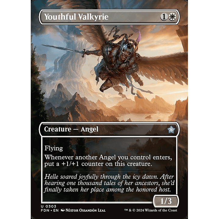Youthful Valkyrie (Borderless foil) | Español | NM | FDN 1
