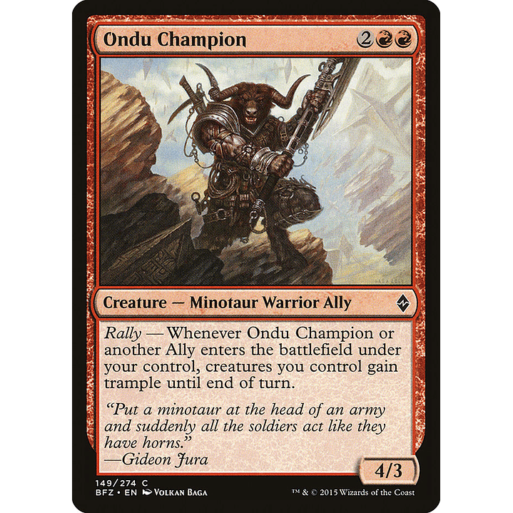 Ondu Champion | Inglés | EX | BFZ 1