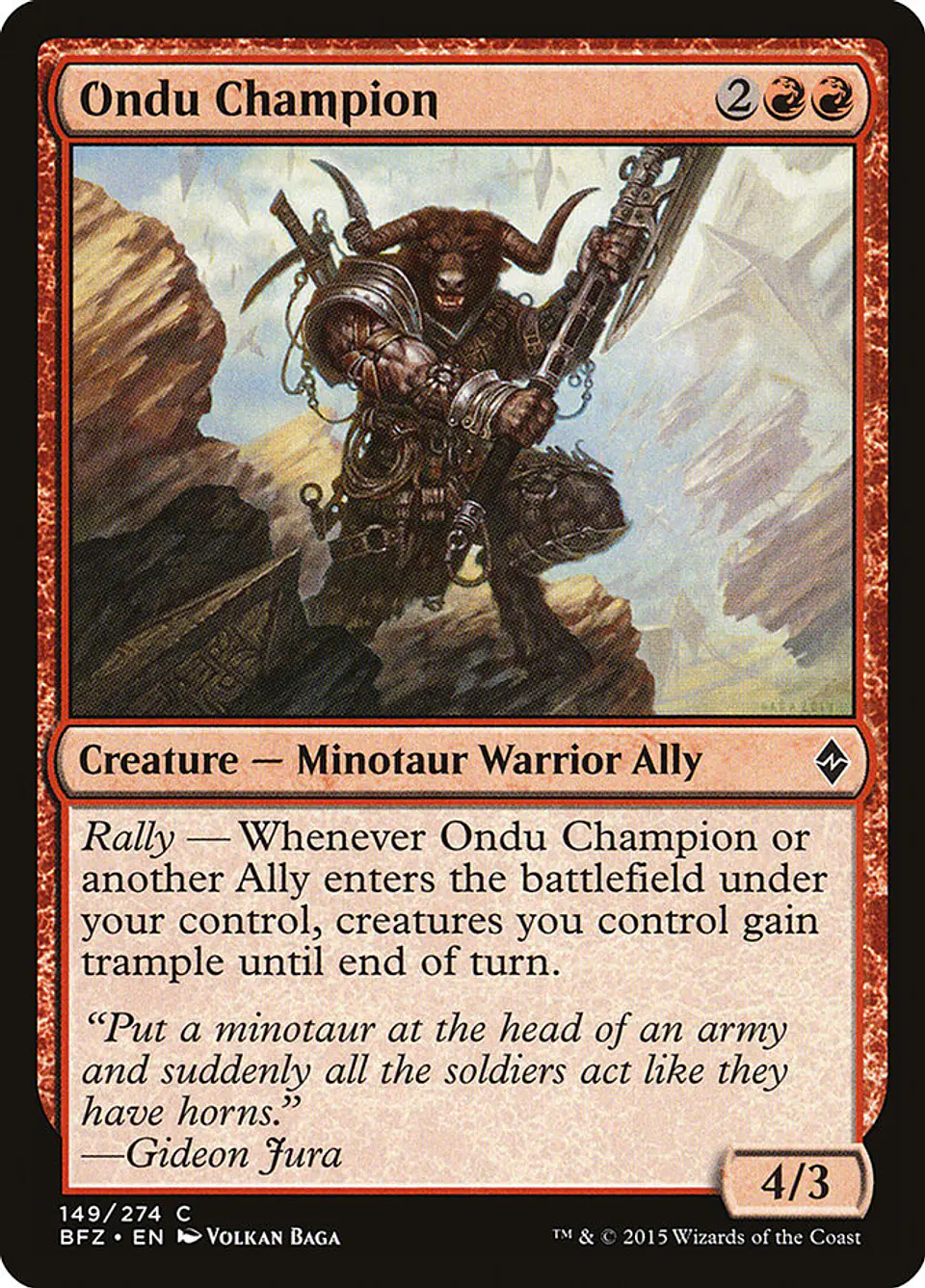 Ondu Champion | Inglés | EX | BFZ 1