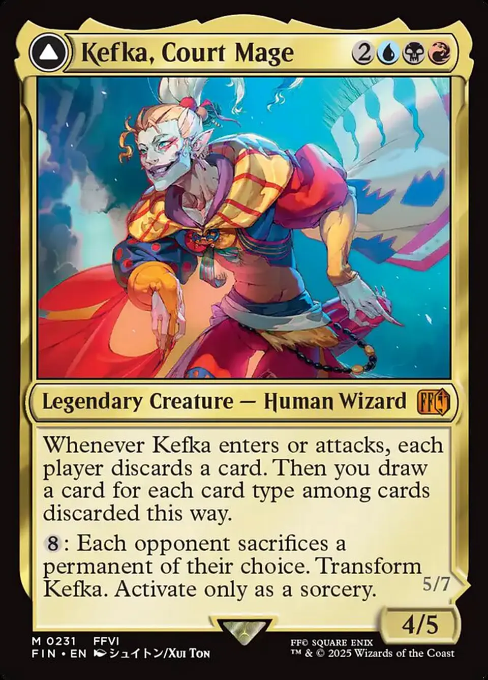 Kefka, Court Mage // Kefka, Ruler of Ruin (foil) | Inglés | NM | FIN 1