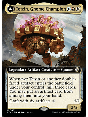 Tetzin, Gnome Champion // The Golden-Gear Colossus (Extended Art) | Inglés | NM | LCC