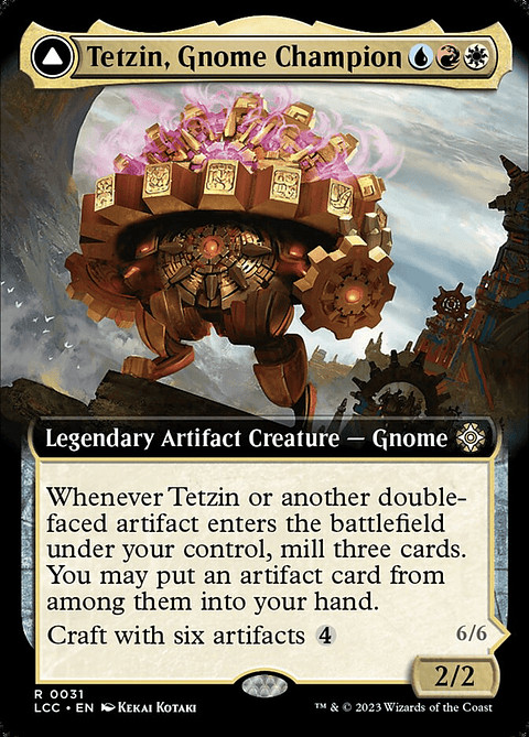 Tetzin, Gnome Champion // The Golden-Gear Colossus (Extended Art) | Inglés | NM | LCC