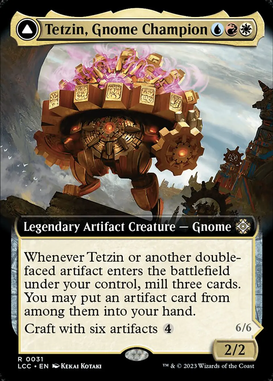 Tetzin, Gnome Champion // The Golden-Gear Colossus (Extended Art) | Inglés | NM | LCC 1