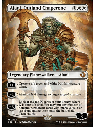Ajani, Outland Chaperone (Borderless foil) | Inglés | NM | ECL