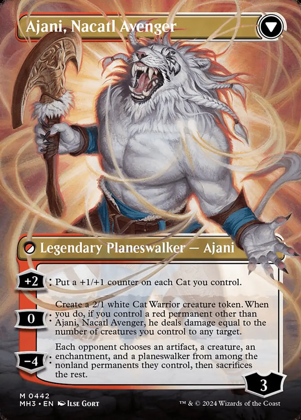 Ajani, Nacatl Pariah // Ajani, Nacatl Avenger (Borderless) | Español | NM | MH3 2