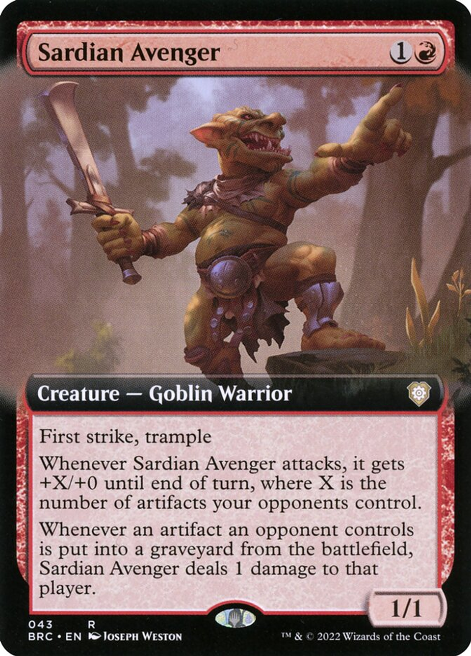 Sardian Avenger (Extended Art) | Inglés | NM | BRC 1
