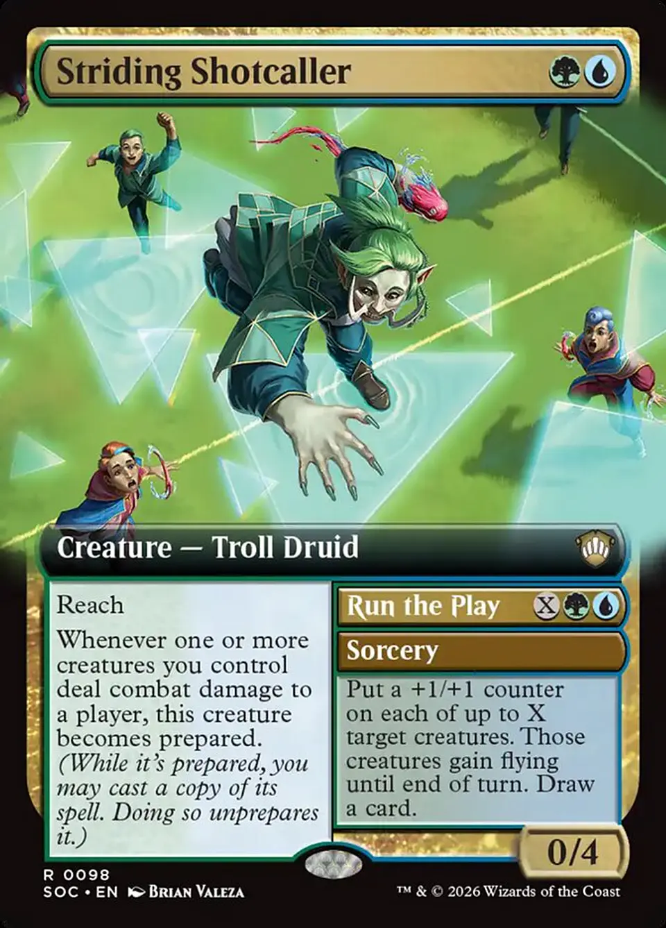 Striding Shotcaller // Run the Play (Extended Art) | Inglés | NM | SOC 1