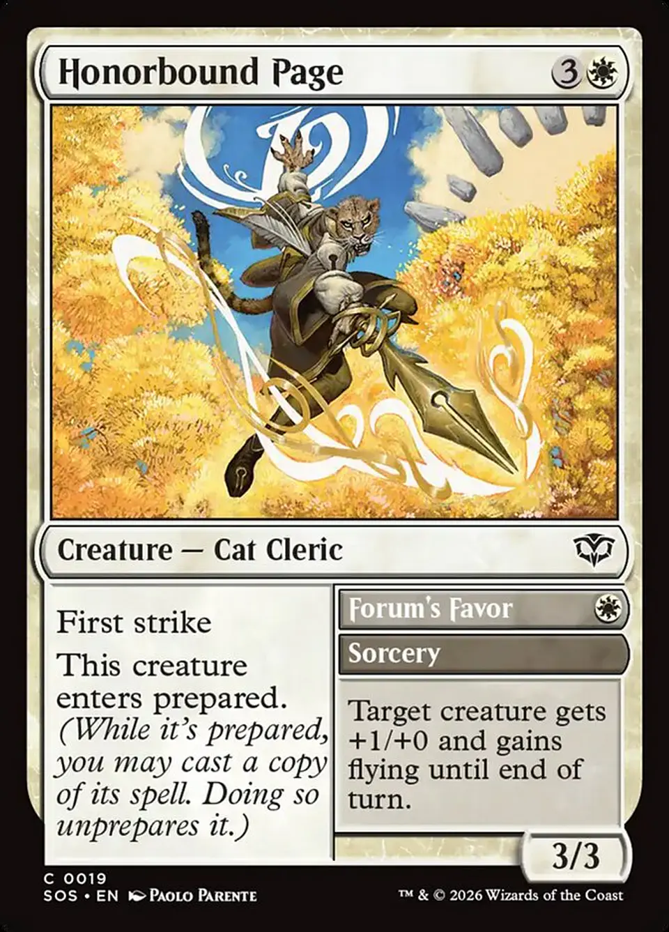 Honorbound Page // Forum's Favor | Inglés | NM | SOS 1