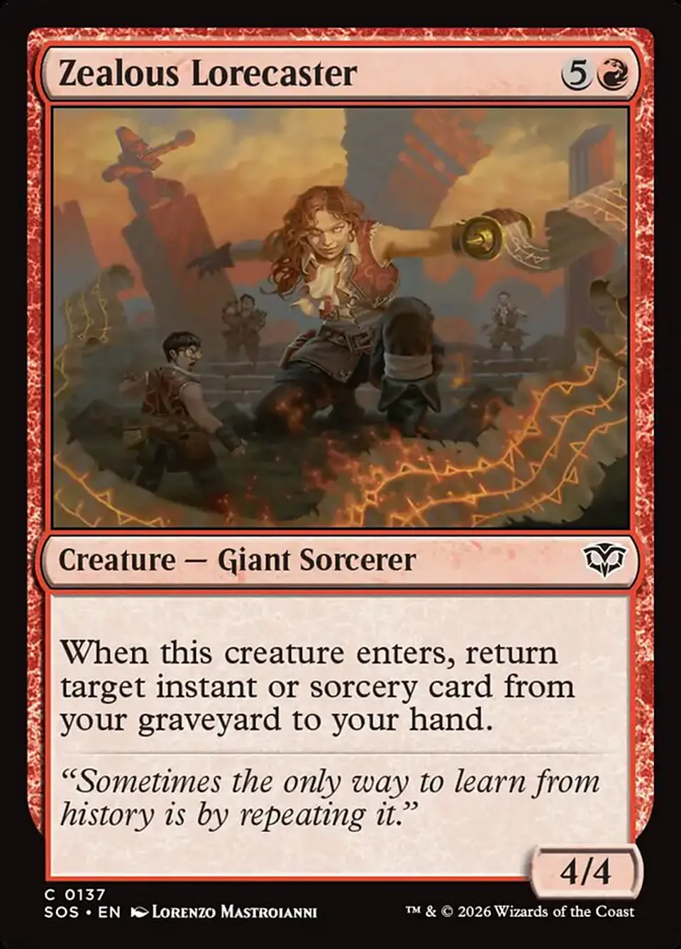 Zealous Lorecaster | Inglés | NM | SOS 1