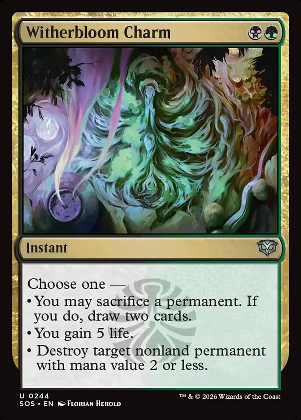Witherbloom Charm | Inglés | NM | SOS 1