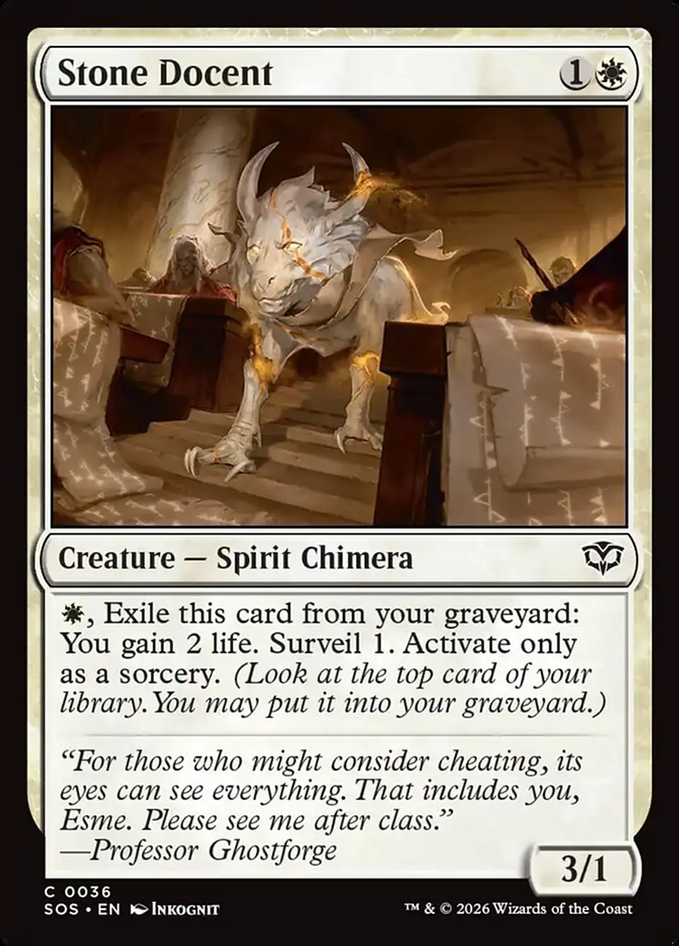 Stone Docent | Inglés | NM | SOS 1