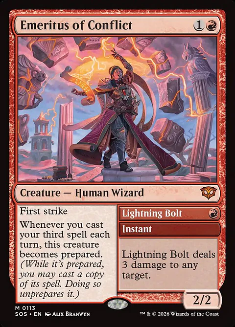 Emeritus of Conflict // Lightning Bolt (foil) | Inglés | NM | SOS