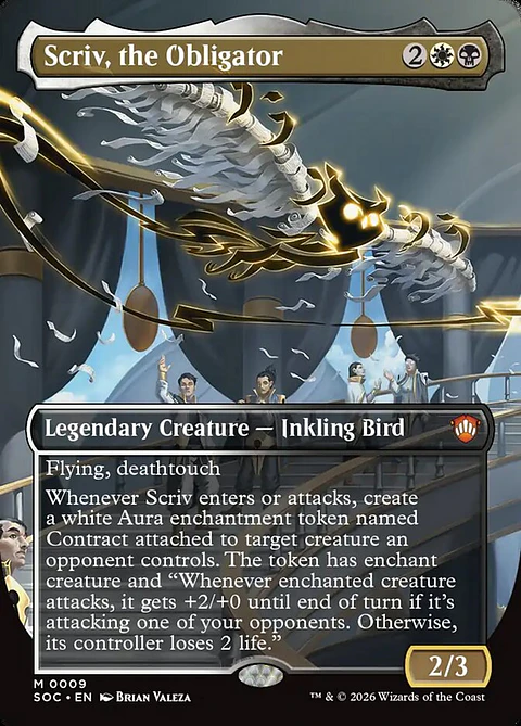 Scriv, the Obligator (Borderless foil) | Inglés | NM | SOC