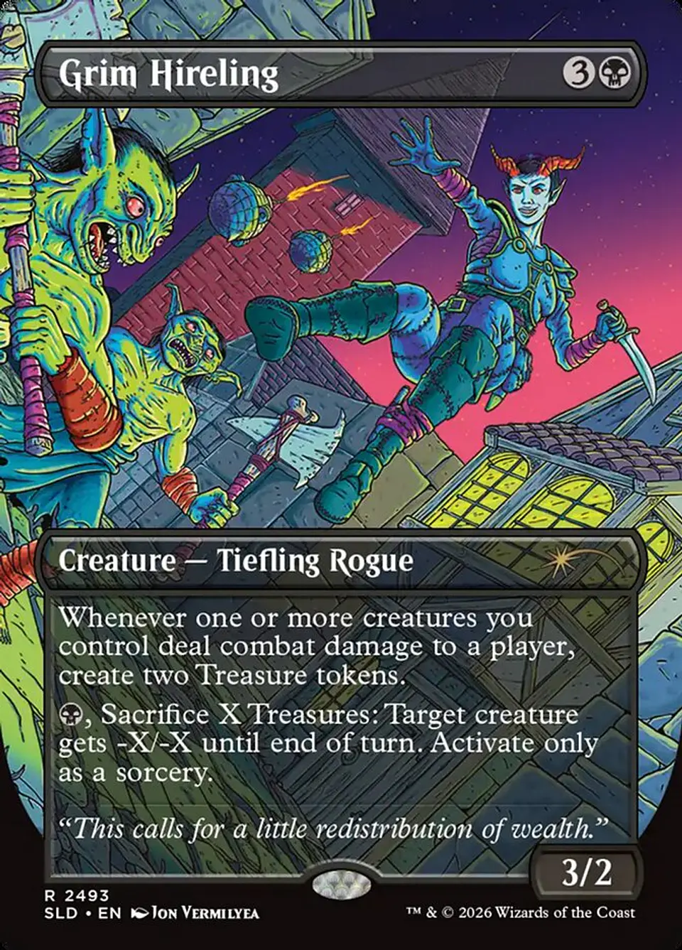 Grim Hireling (Borderless foil) | Inglés | NM | SLD 1