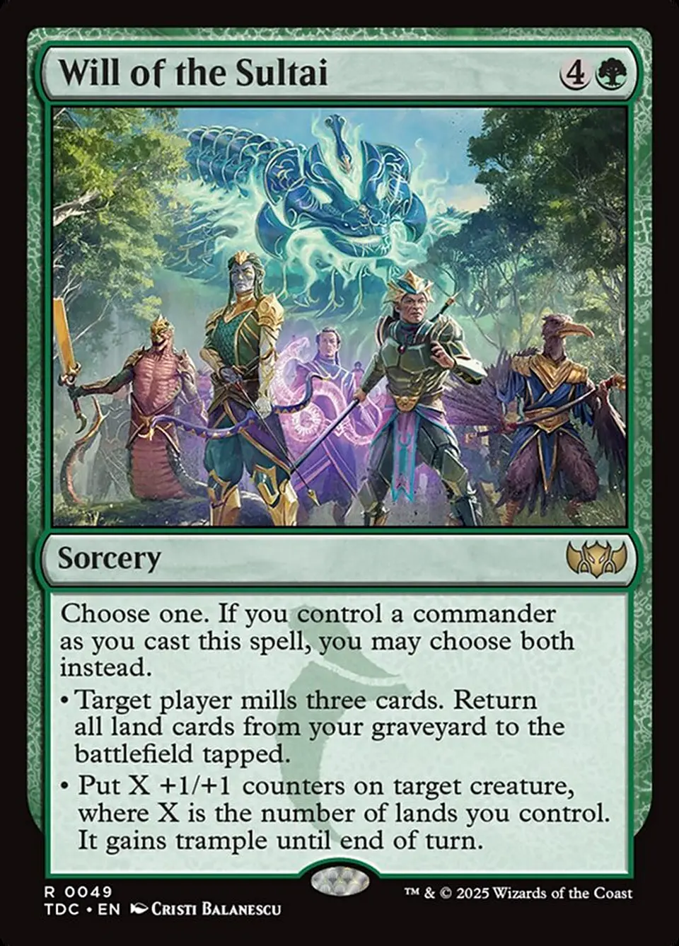 Will of the Sultai | Inglés | NM | TDC 1