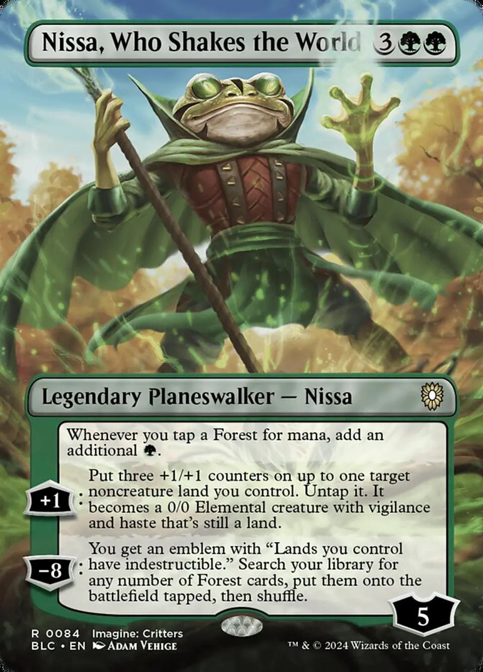 Nissa, Who Shakes the World (Borderless foil) | Inglés | NM | BLC 1
