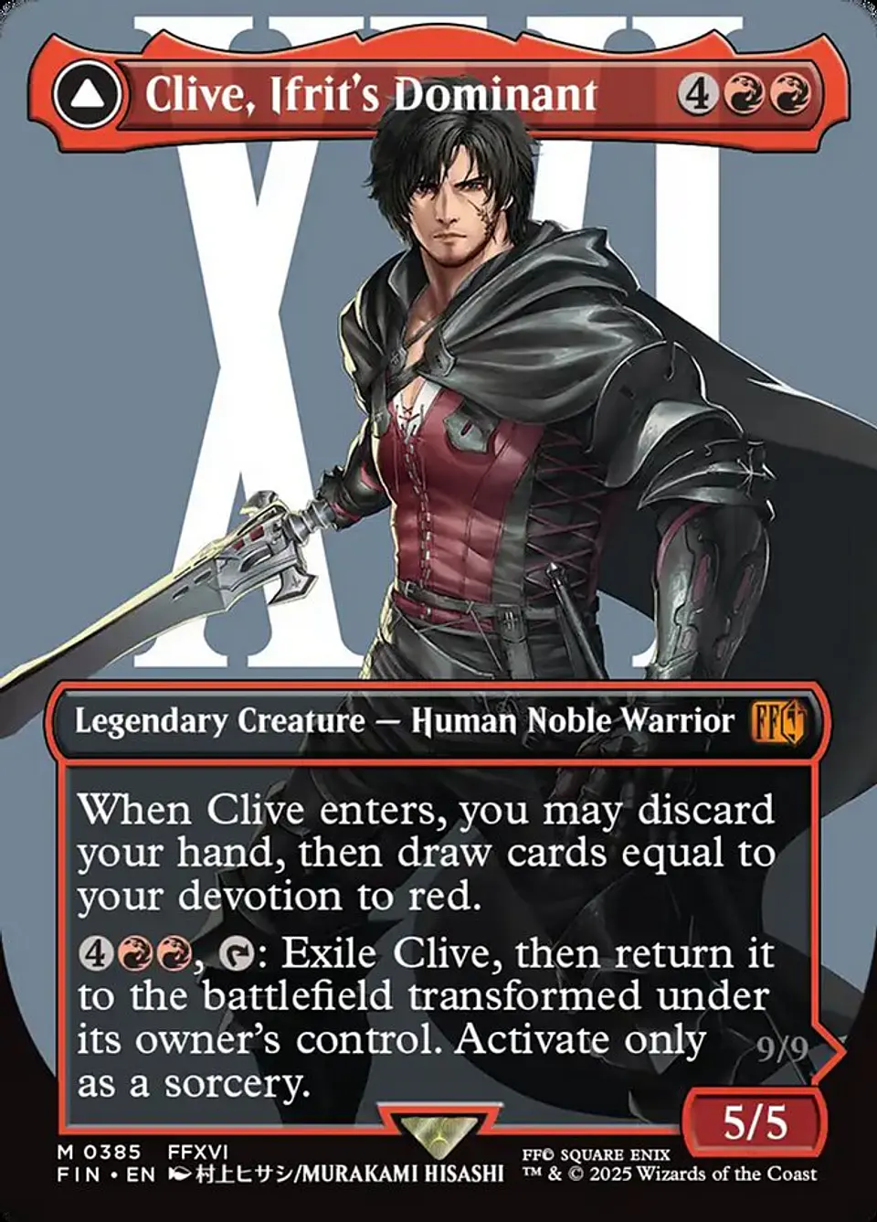 Clive, Ifrit's Dominant // Ifrit, Warden of Inferno (Borderless) | Inglés | NM | FIN 1