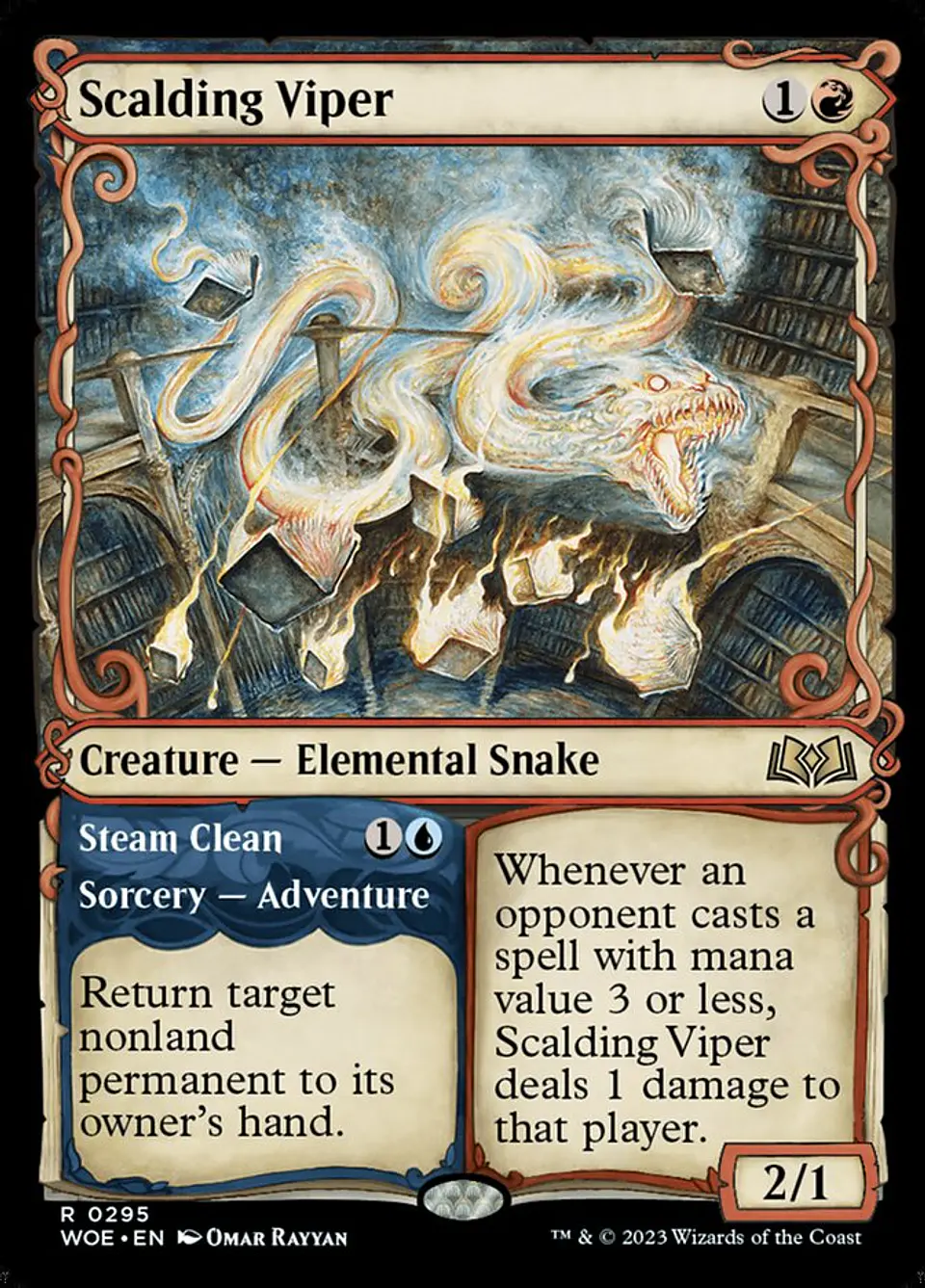 Scalding Viper // Steam Clean (Showcase foil) | Inglés | NM | WOE 1