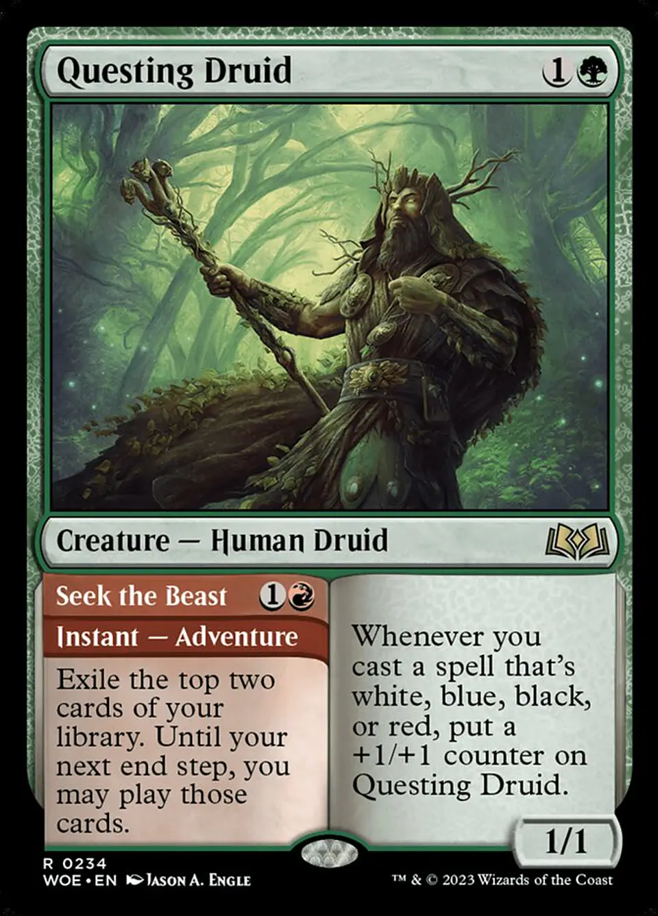 Questing Druid // Seek the Beast | Inglés | NM | WOE 1