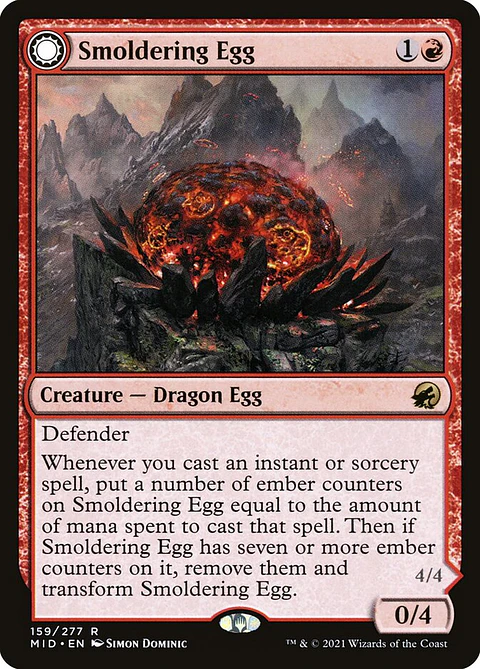 Smoldering Egg // Ashmouth Dragon | Inglés | NM | MID