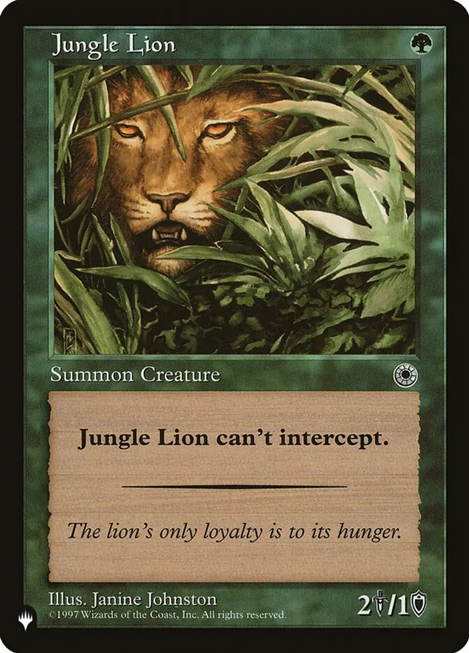 Jungle Lion (Retro Frame) | Inglés | NM | PLST 1