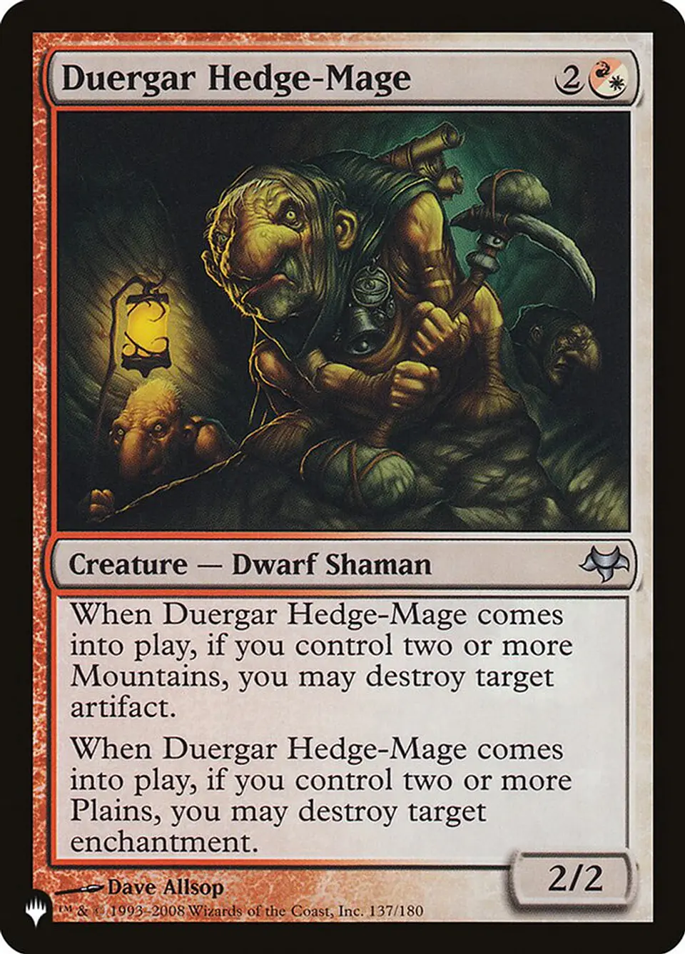 Duergar Hedge-Mage | Inglés | NM | PLST 1