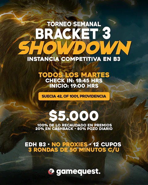 Torneo Semanal: Bracket 3 Showdown (11-AGO)