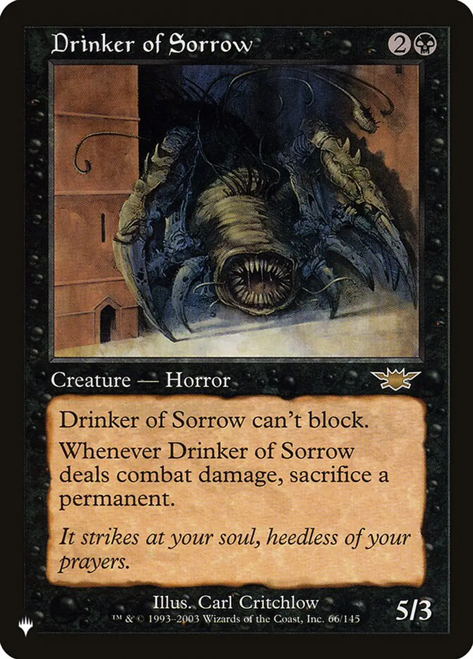 Drinker of Sorrow (Retro Frame) | Inglés | NM | PLST 1