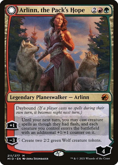 Arlinn, the Pack's Hope // Arlinn, the Moon's Fury | Español | EX | MID