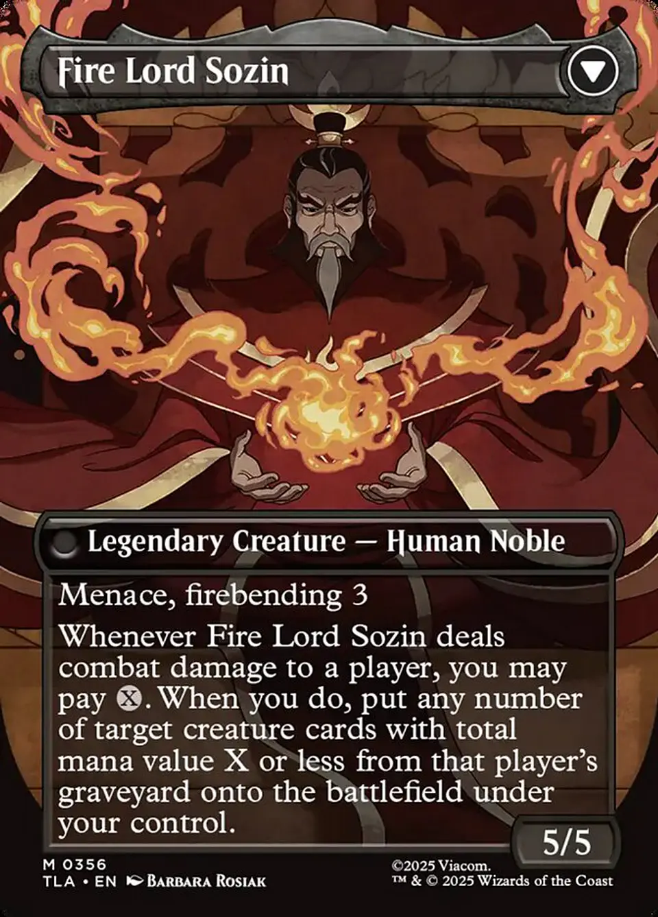 The Rise of Sozin // Fire Lord Sozin (Borderless) | Inglés | NM | TLA 2