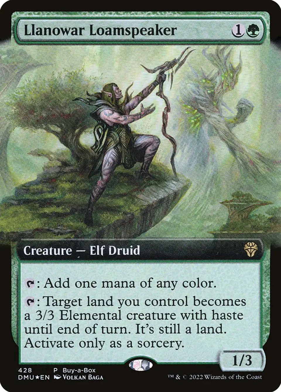 Llanowar Loamspeaker (Extended Art foil) | Español | NM | DMU 1
