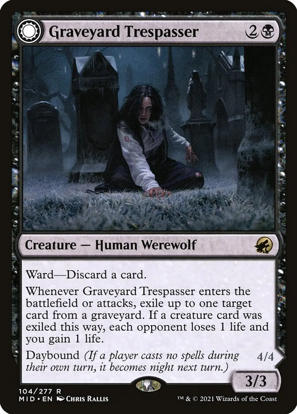 Graveyard Trespasser // Graveyard Glutton | Español | NM | MID 1