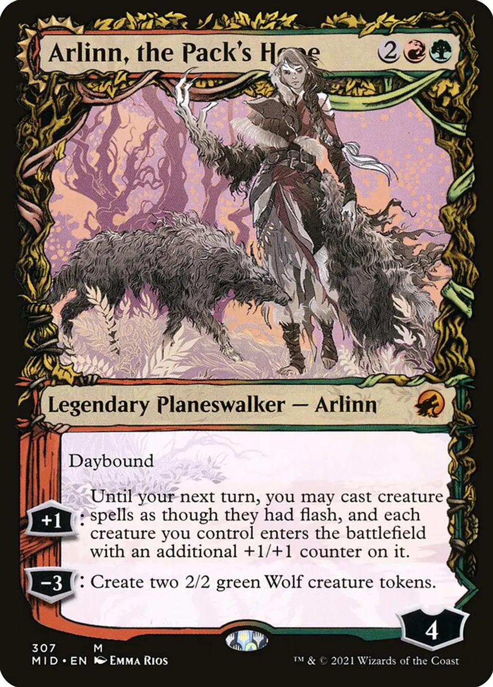 Arlinn, the Pack's Hope // Arlinn, the Moon's Fury (Showcase) | Español | NM | MID 1