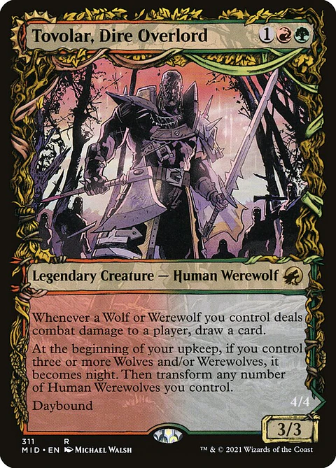Tovolar, Dire Overlord // Tovolar, the Midnight Scourge (Showcase foil) | Inglés | NM | MID