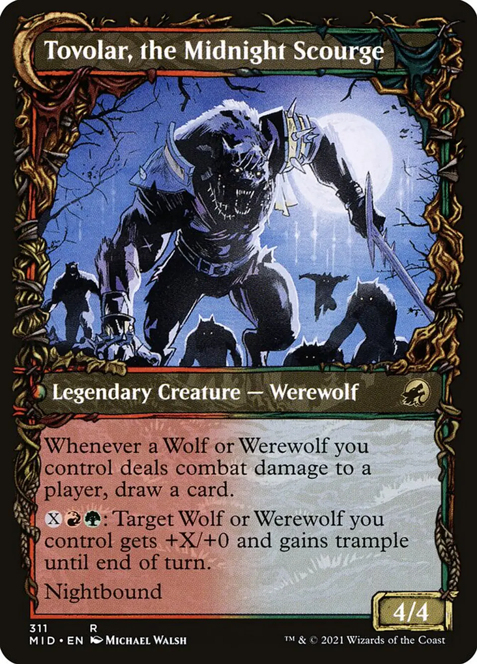 Tovolar, Dire Overlord // Tovolar, the Midnight Scourge (Showcase foil) | Inglés | NM | MID 2