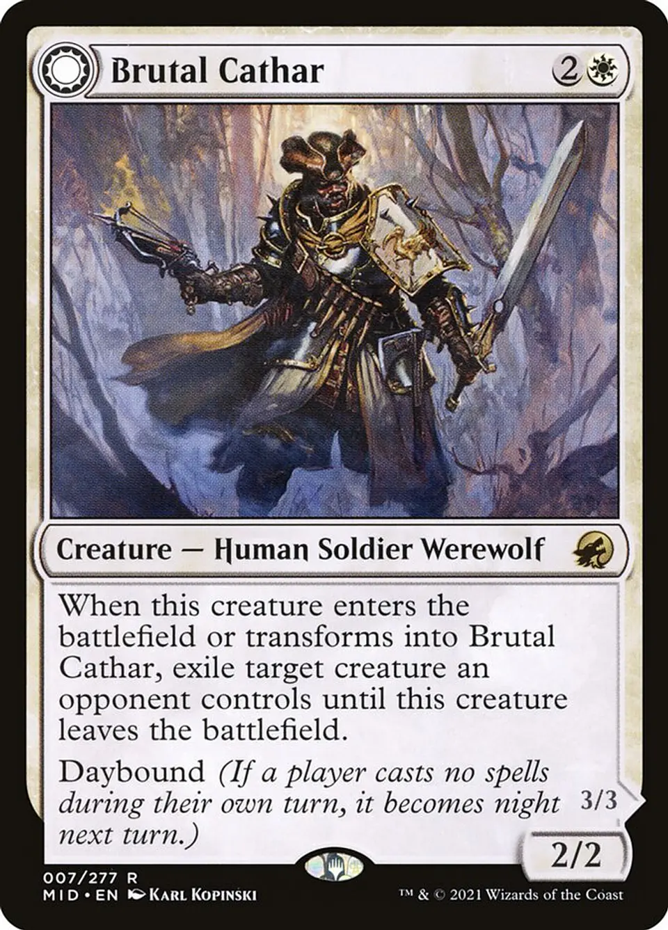 Brutal Cathar // Moonrage Brute | Español | NM | MID 1