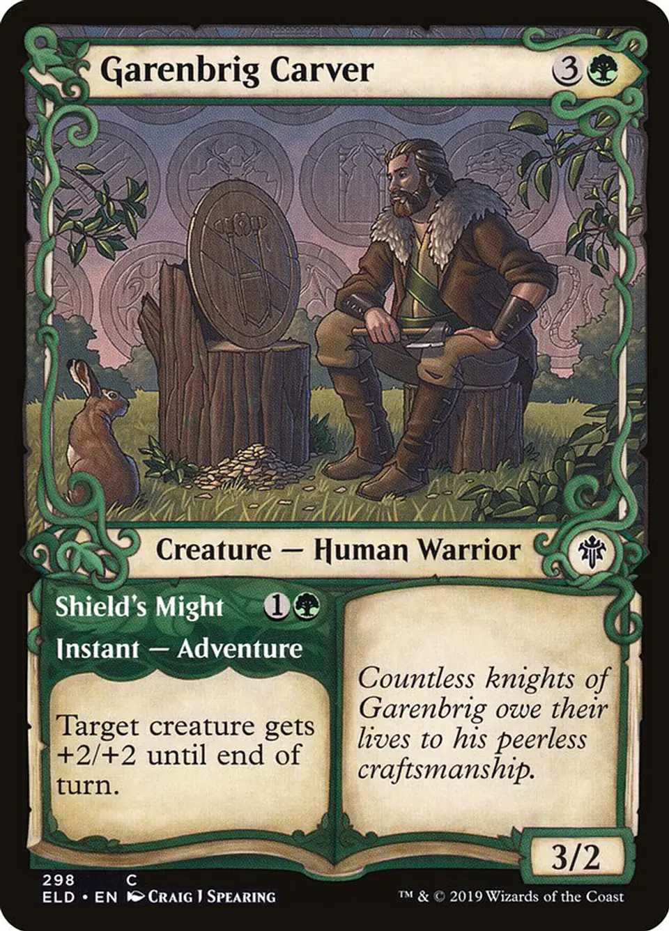 Garenbrig Carver // Shield's Might (Showcase foil) | Inglés | NM | ELD 1