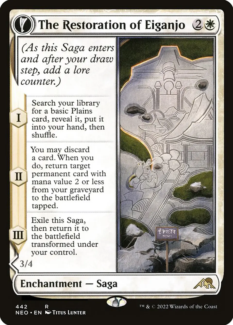 The Restoration of Eiganjo // Architect of Restoration (Extended Art) | Inglés | NM | NEO 1